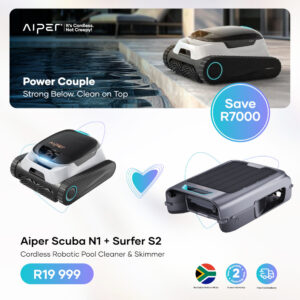 Aiper Scuba N1 and Aiper Surfer S2 Cordless Robotic Bundle Pack