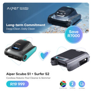Aiper Scuba S1 and Aiper Surfer S2 Cordless Robotic Bundle Pack
